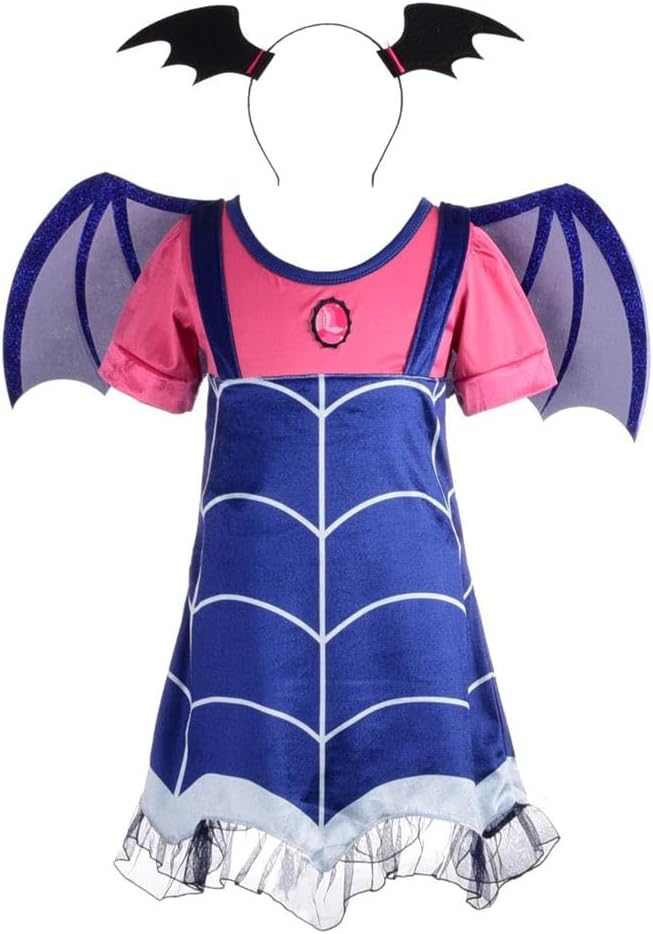 Dressy Daisy Toddler Little Girls Dress Up Boo-Tiful Halloween Costume Fancy Party Vampire Outfit Set with Head band