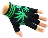 JTC Belt Unisex Half Finger Stretchy Fingerless Gloves One Size Fits Most Marijuana