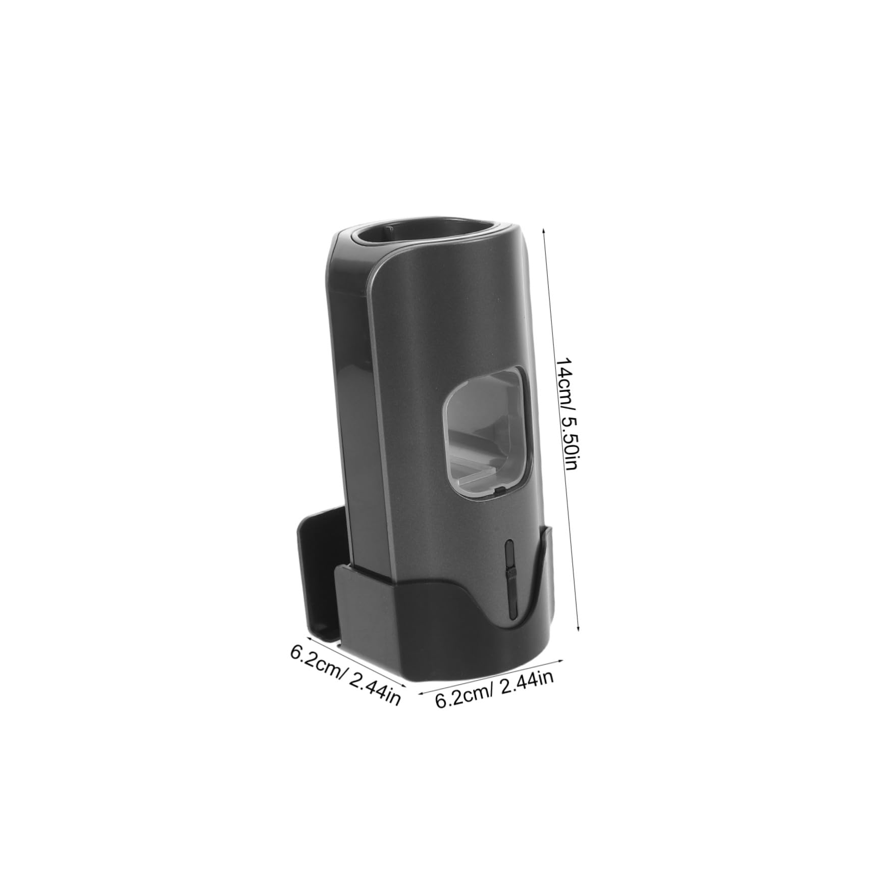 Amosfun Dispenser Automatico di Dentifricio senza Contatto con Porta Spazzolini da Bagno in Plastica Nero, Salvaspazio con 2 Slot per Spazzolini e Regolazione a 3 Livelli per Uso