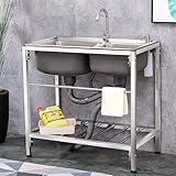 cozinha pequena simples Versátil: el fregadero de la cocina es perfecto para lavar y limpiar a mano alimentos, frutas y verduras. Es perfecto para restaurantes comerciales, garajes, lavanderías, sótanos, bares de terraza, cocinas y más.