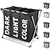Rieeyrslza Cesta para Ropa Sucia Plegable de 3 Compartimentos Cestos para la Colada 102L Cesto para Ropa Collapsable Separador Ropa Canasta para la Colada Almacenamiento Portátil(Negro)