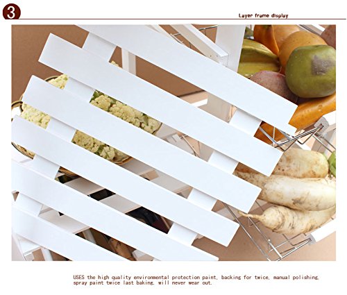 image for Tenozek Rolling Wood Kitchen Island Storage Trolley Utility Cart Rack 