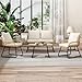 Yaheetech Polyrattan Gartenmöbel Set 4-teilig, Balkonmöbel Lounge-Set inkl.2-Sitzer 2 Sessel Tisch, Wetterfest Terrassenmöbel Sitzgruppe mit Kissen für Balkon Garten, Hellbraun & Cremeweiß