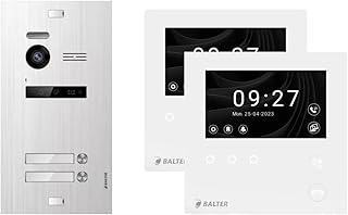 SCHUTZER Balter EVO HD Video-Türsprechanlage Set für -Mehrfamilienhaus| 4,3" Touchscreen Monitor + Full-HD Kamera | Erweiterbar auf 2 Monitore und 1 Türstationen
