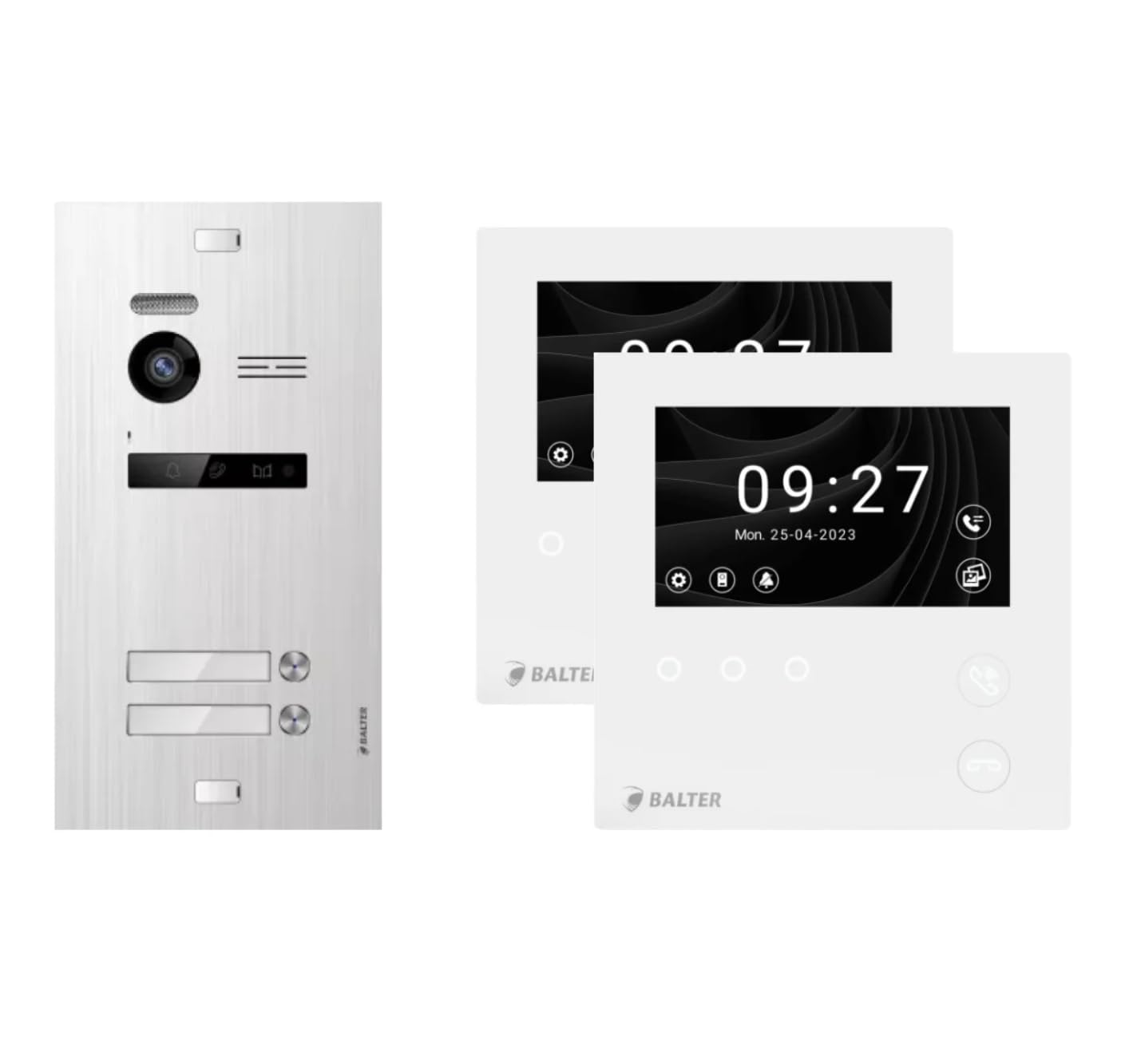 SCHUTZER Balter EVO HD - Juego de videoportero para 1 casa familiar, monitor táctil de 4,3" + cámara Full HD, ampliable a 2 monitores y 1 estación de puerta