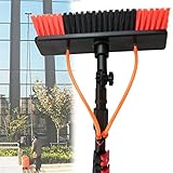 Genérico Limpiador de Ventanas telescópico, Cepillo para Limpiar Ventanas, pértiga para Lavar Ventanas, Kit de pértiga con Suministro de Agua, Limpiador de Ventanas para Exteriores, Sistema de limpie