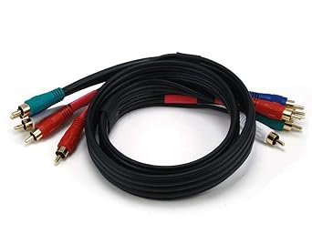 Monoprice 3ft 22AWG 5-RCA Component Video/Audio Coaxial Cable RG-59/U - Black