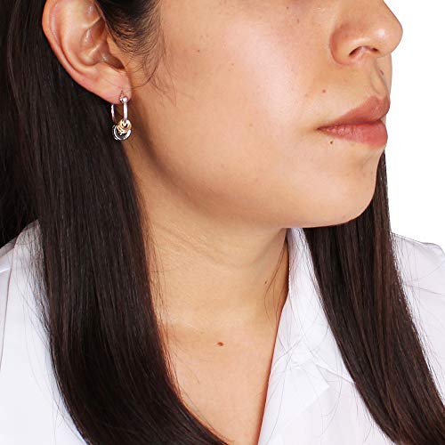 Nine West Women's Small Slider Hoop Clicktop Earrings Tri Tone2