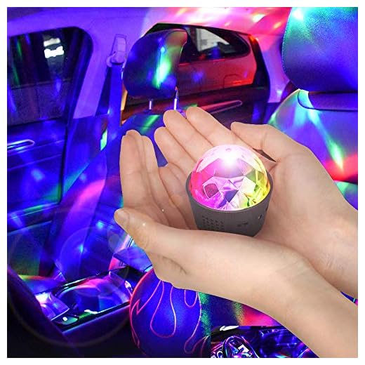 Disco Light for Car USB Light Flashes with Music Sound Activated Multicolor Disco Ball Rechargeable Battery Operated RBG Mini Disco Ball Entertaining Atmosphere for Car Room
