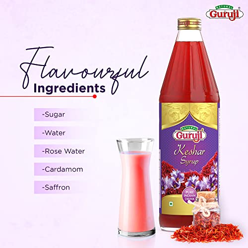 Image of Jai Guruji Keshar Dry Fruit Syrup Sharbat, Instant Refreshing Drink For Summer (Mix with milk Only) - 750ml