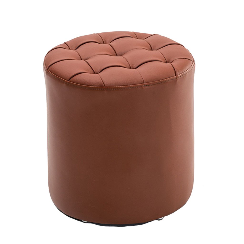 Pouf en cuir de luxe marron clair l'authenticité dans votre salon