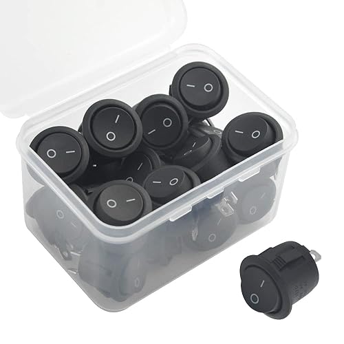 Miniatura 4 de 20 interruptores basculantes redondos de encendido y apagado de 2 pines SPST para barco, AC 6A125V 10A250V con cable pre-soldado para automóvil,