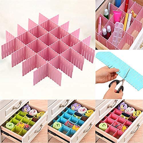 GROPOTIT Plastic Strips Separators Storage Box Socks Adjustable