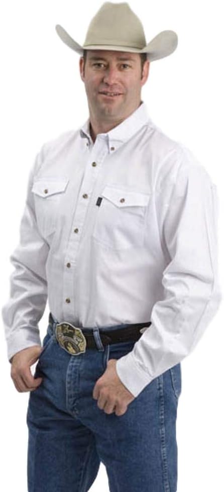 Roper Mens White 100% Cotton Button Front BD L/S Shirt