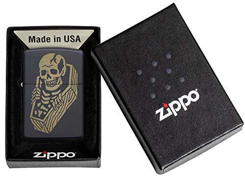 Encendedor Zippo Skeleton Coffin Black Matte miniatura 6