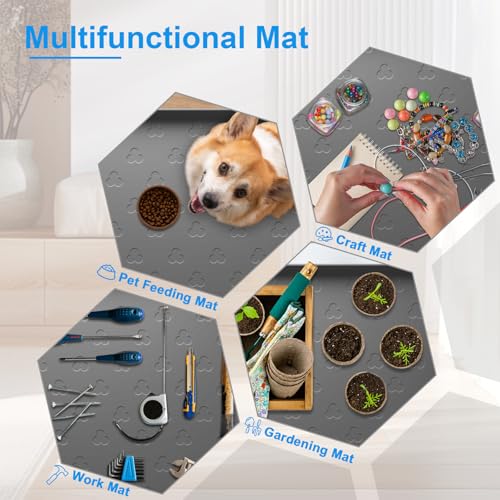 Under Sink Mat - Waterproof Kitchen Cabinet Tray - 34" x 22" Flexible Silicone Under Sink Liner - Kitchen Bathroom Cabinet Mat and Protector for Drips Leaks Spills