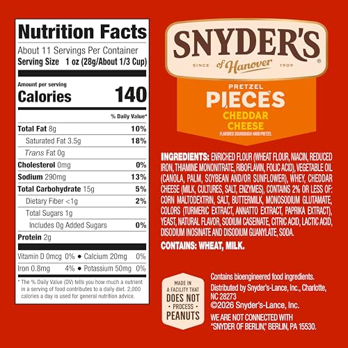 Image of Snyder's of Hanover Cheddar Cheese Flavored Pretzel Pieces, 11.25 Oz