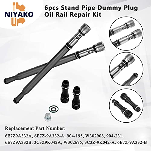 Niyako Fuel Supply Tube Stand Pipe Dummy Plug Kit Replacement# 𝟔𝐄𝟕𝐙𝟗𝐀𝟑𝟑𝟐𝐁 𝟔𝐄𝟕𝐙-𝟗𝐀𝟑𝟑𝟐-𝐁 𝟔𝐄𝟕𝐙𝟗𝐀𝟑𝟑𝟐𝐀 Fit 2004-2010 F250 F350 F450 F550 Super Duty 6.0L Diesel by Niyako - Image 4