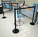 GU2BUY 2pcs Stanchion Set - 6.5FT Retractable Belt Black - Crowd Control Barrier Posts Queue