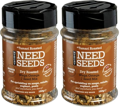 MUNCHY SEEDS Lightly Toasted Tamari 150g Savory Nutty Seed Mix for Topping Salads, Stir-Fries and Noodles, Gluten-Free, High in Protein and Fiber Vegan Convenient Shaker Flavorful Snack or Ingredient
