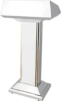 Podium Stand Stainless Steel Lectern Conference Pulpit, Event Reception Hostess Podium Stand, Office Conference Room Lecture Podium Reception Desk, Presentation Concert Podium