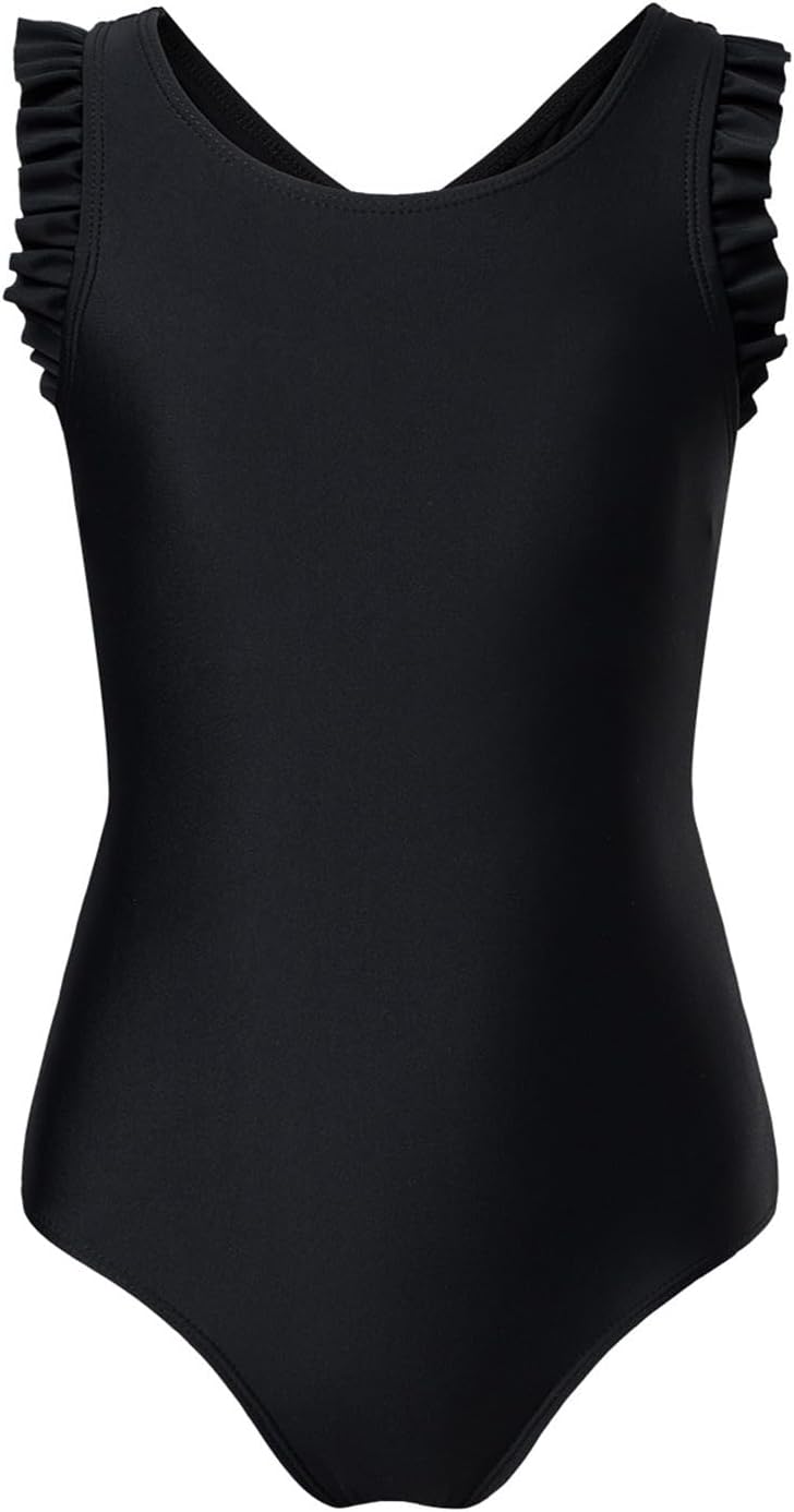 blibean Kid Girls Swimsuit One Piece Ruffle Sleeve Bathing Suits 6-15 Year