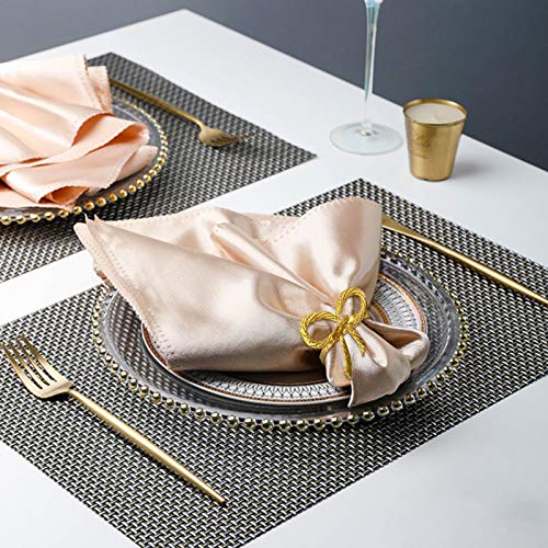 Napkin Rings Set of 6, Gold Napkin Rings Bowknot Napkin Buckles Holder for Wedding Dinner Party Table Decoration Receptions Christmas Family Gatherings