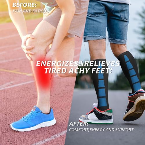 Image of fenglaoda Compression Socks for Women Men 3 Pairs Graduated Compression Support Circulation Socks for Nurses