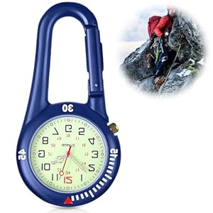 Schwesternuhr Rettungsdienst Zubehör, Taschenuhr mit karabiner Krankenschwester Uhren Uhr mit Clip, Kleine+Taschenuhr Uhr Krankenschwester Pulsuhr Krankenschwester für Radfahrer Kletterer Rucksack