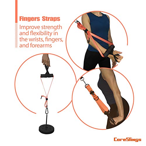 Coreslings Cable Machine Handles With Finger Straps For Gripping Forearm Strength Training, Workout Handles Cable Attachments For Gym, Resistance Bands Handles. #TOP2