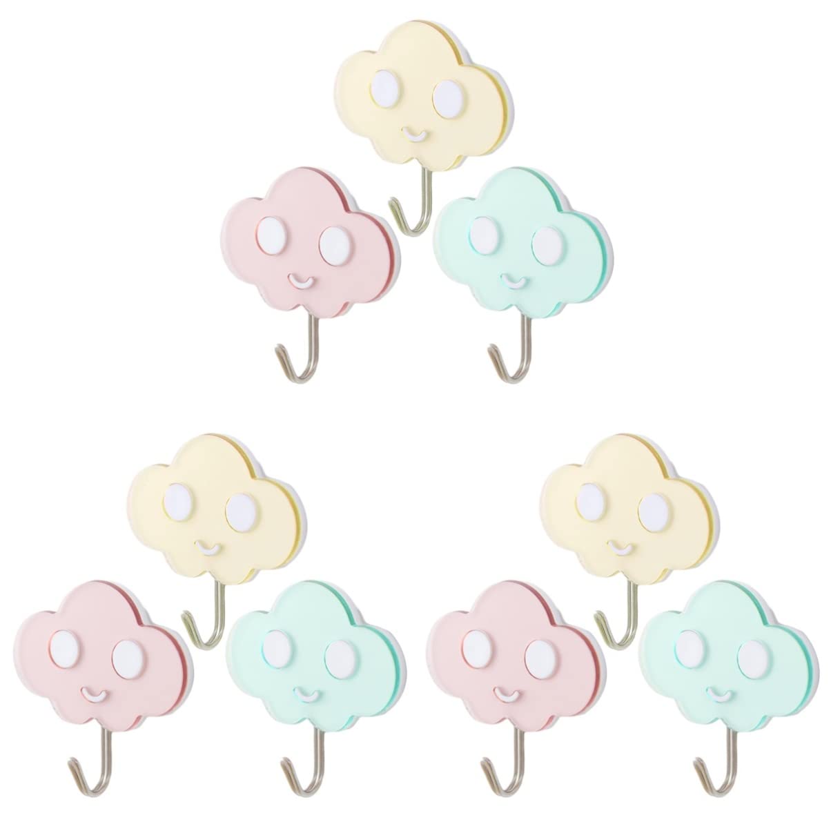 VASDEV 9 perchas para toallas, ganchos de puerta montados, decoración de plantas, decoración de oficina para niñas, decoración de niños, gancho adhesivo de baño para niños con forma de en