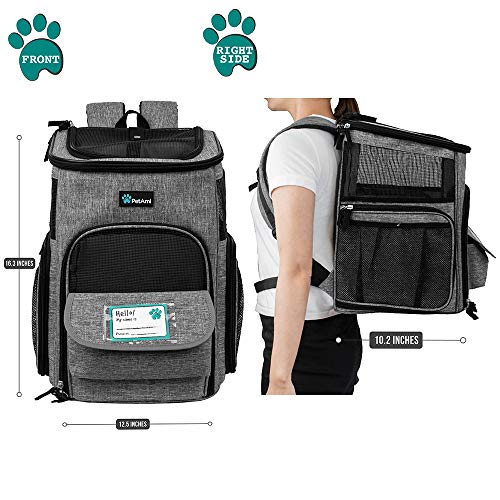 PetAmi Pet Carrier Backpack for Small Cats, Dogs, Puppies | Airline Approved | Ventilated, 4 Way Entry, Safety and Soft… - Image 3
