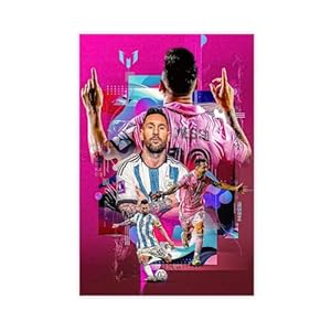 Messi Posters Soccer Wall Art 3 Canvas Poster Wall Art Decor Print Picture Paintings for Living Room Bedroom Decoration Unframe:12x18inch(30x45cm)