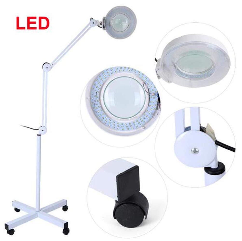 Lampa powiększająca 5x/8x, lampa podłogowa 127 mm, szkło powiększające, składana obrotowa, regulowana wysokość do sprzętu do manicure a/8x, ciekawe,
