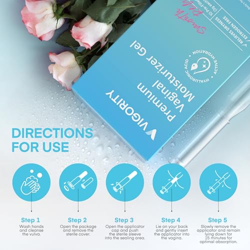 Image of Vigority Vaginal Moisturizer Gel: Long Lasting Relief for Vaginal Dryness, Irritation & Intimate Discomfort with Hyaluronic Acid & Vitamin E (1 Ounce (Pack of 2))