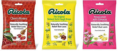 Ricola Cough Suppressant and Throat Drops Bundle – Original Natural Herb (21 Drops)