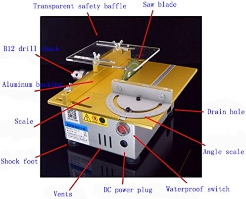 Close-up of B12 drill chuck and power button