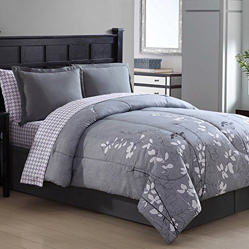 Ellison Great Value Bainbridge 8 Piece, Queen Bed in a Bag, Purple