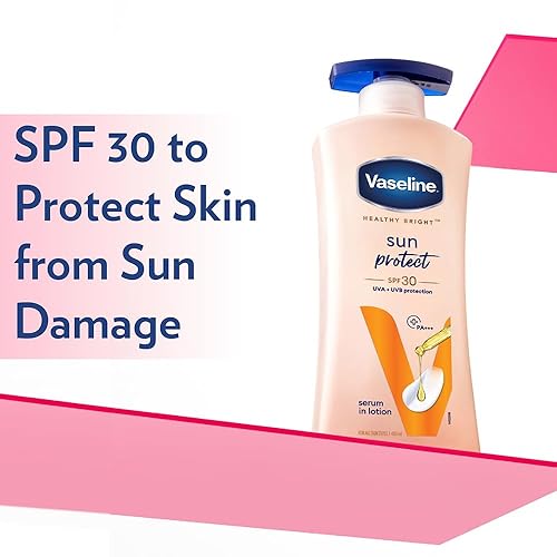 Miniatura 4 de Vaseline Loción corporal de protección solar saludable brillante SPF 30 13.5 fl oz, hidratante diario para piel seca, proporciona una piel brillante