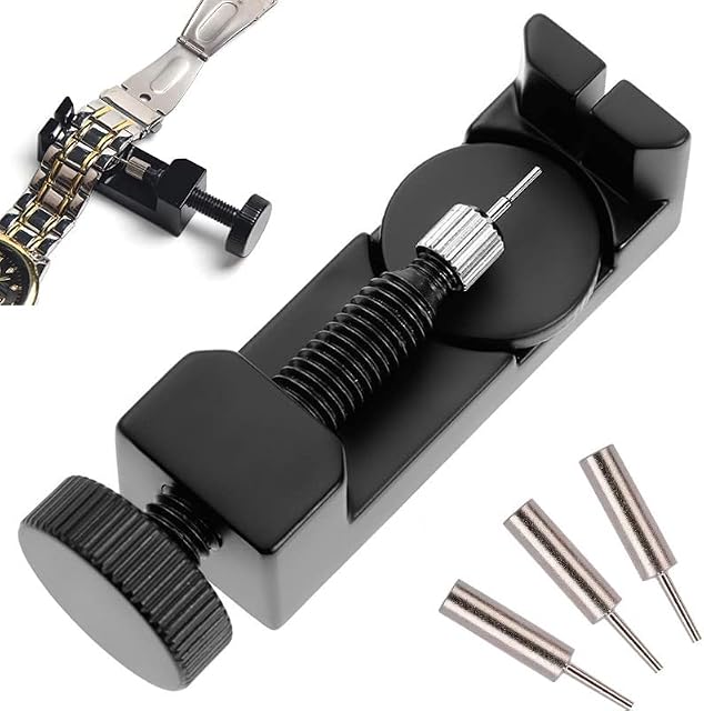 ZARB Watch Link Removal Kit with 3 Extra Pins, Metal Watch Strap Adjustment Tool for Watch Strap Resizing, Watch Link Removal Tool for Watch Strap Pins, Watch Tool kit