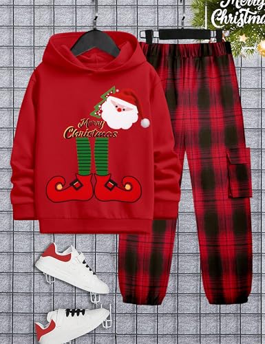 Image of KANGKANG Boys Clothes Two Piece Long Sleeve Hooded Sweatshirt Top Camouflage Sweatpants Fall Outfits Winter Clothes Set 6-16Y