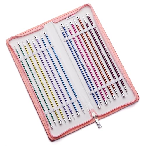 KnitPro Zing Deluxe Single Pointed Needle Set 10" (25cm), Multicolour