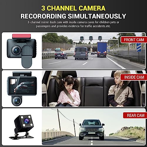 Dash Cam Frontal e Traseira, Dash Camera 1080P Backup Camera Car Dashboard Camera 3MP Com Visão Notu