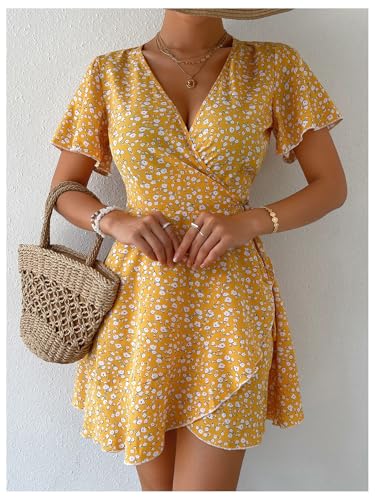 Robe portefeuille florale ajustée contre les complexes de taille - 2