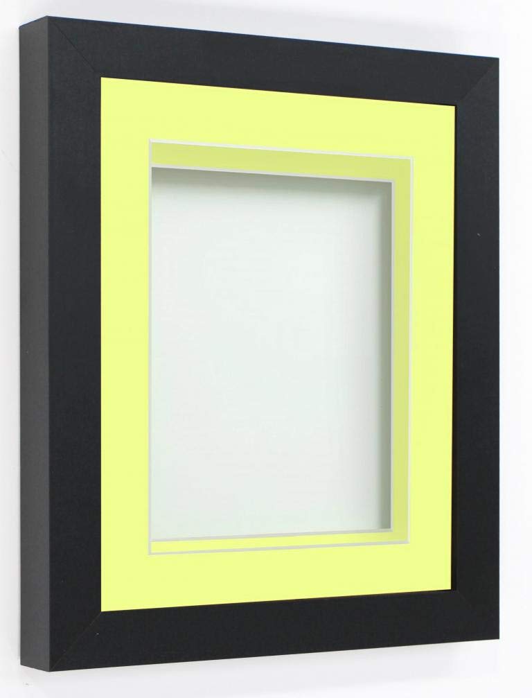 Rickman Box Frame Black with Lemon Bon Bon Mount, 16x12 for 12x10 inch