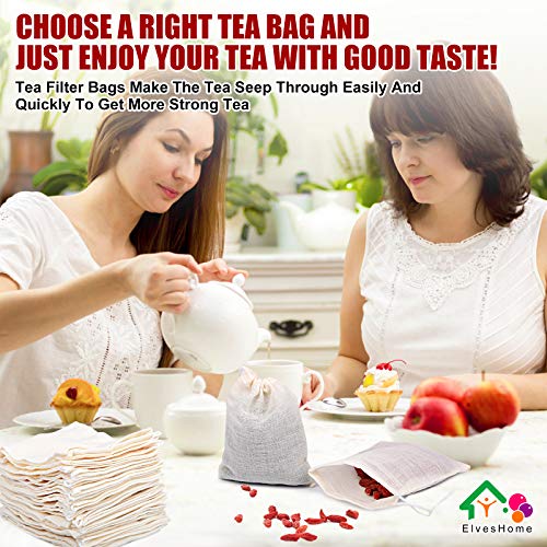 ElvesHome Tea Filter Bags With Drawstring
