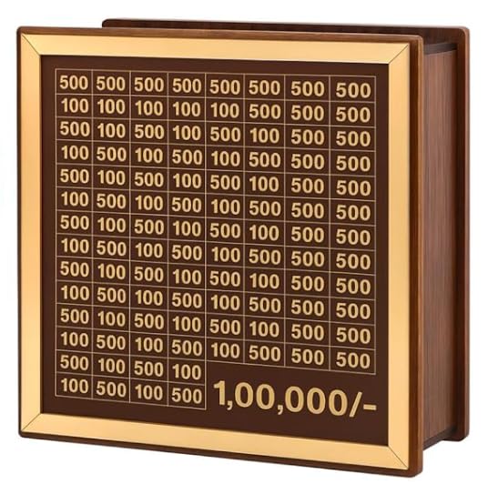 Money Saving Box with Gold Frame, ₹1,00,000 Savings Goal Tracker, Wooden Finish Piggy Bank with Slot-image-15