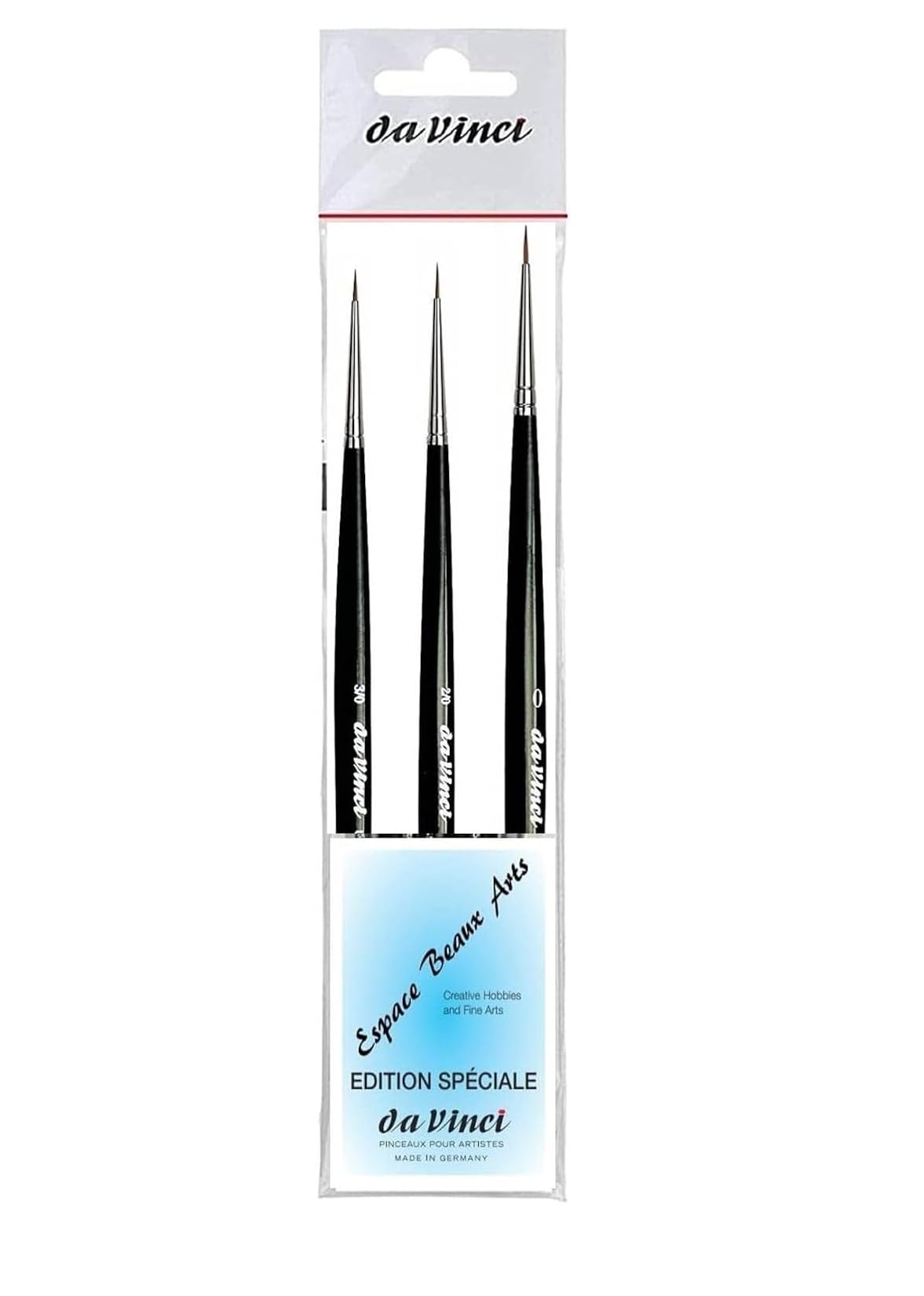 Da Vinci 3-Piece kolinsky-rotmarder Paintbrush Set 0,0/2,0/3