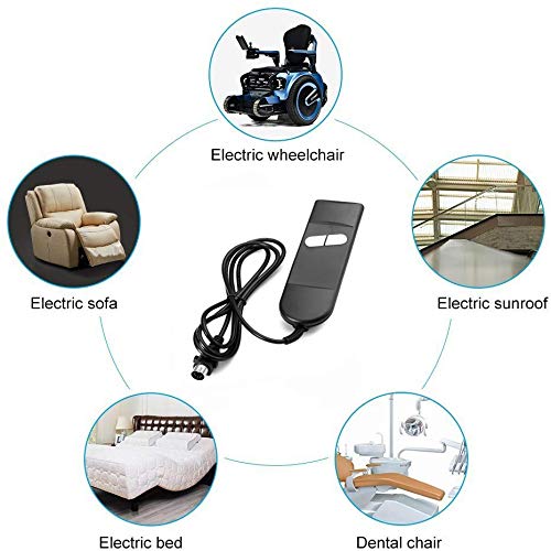 Sybboda Up/Down 2 Button 5Pin Roll Line 180° Electric Sofa Remote Hand Control For Lift Chair Or Power Recliner #TOP6