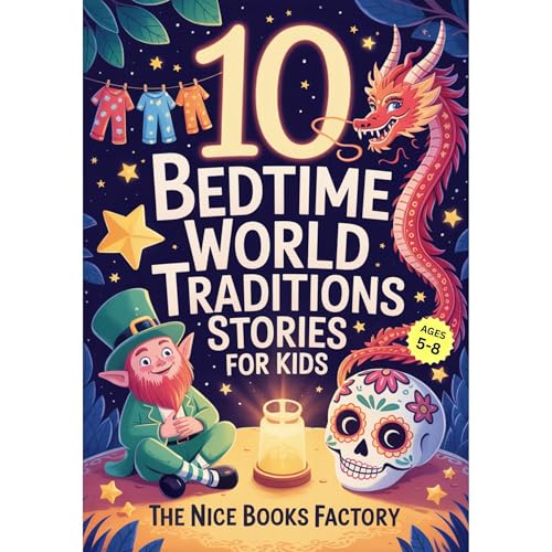 10 Bedtime World Traditions Stories for Kids (Ages 5&ndash;8) Audiolibro Por The Nice Books Factory arte de portada